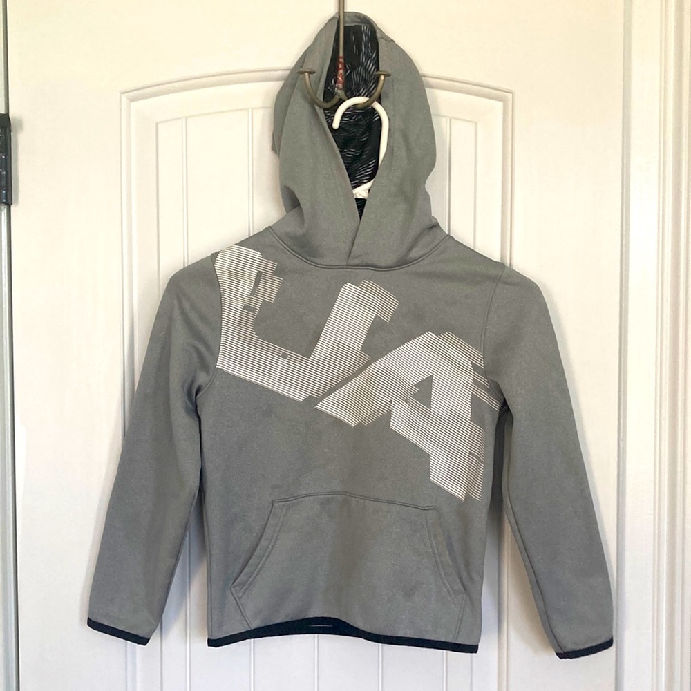Under Armour Boys HeatGear Fleece Big Logo Hoodie Sz Youth Small